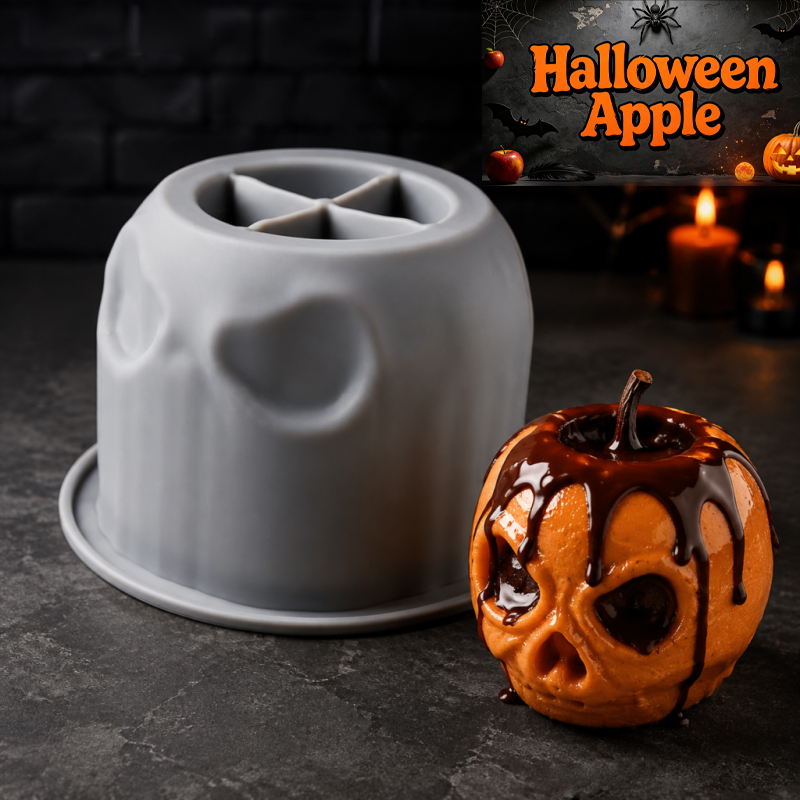 Soap Making Vendors - Halloween skull apple silicone mold, creative