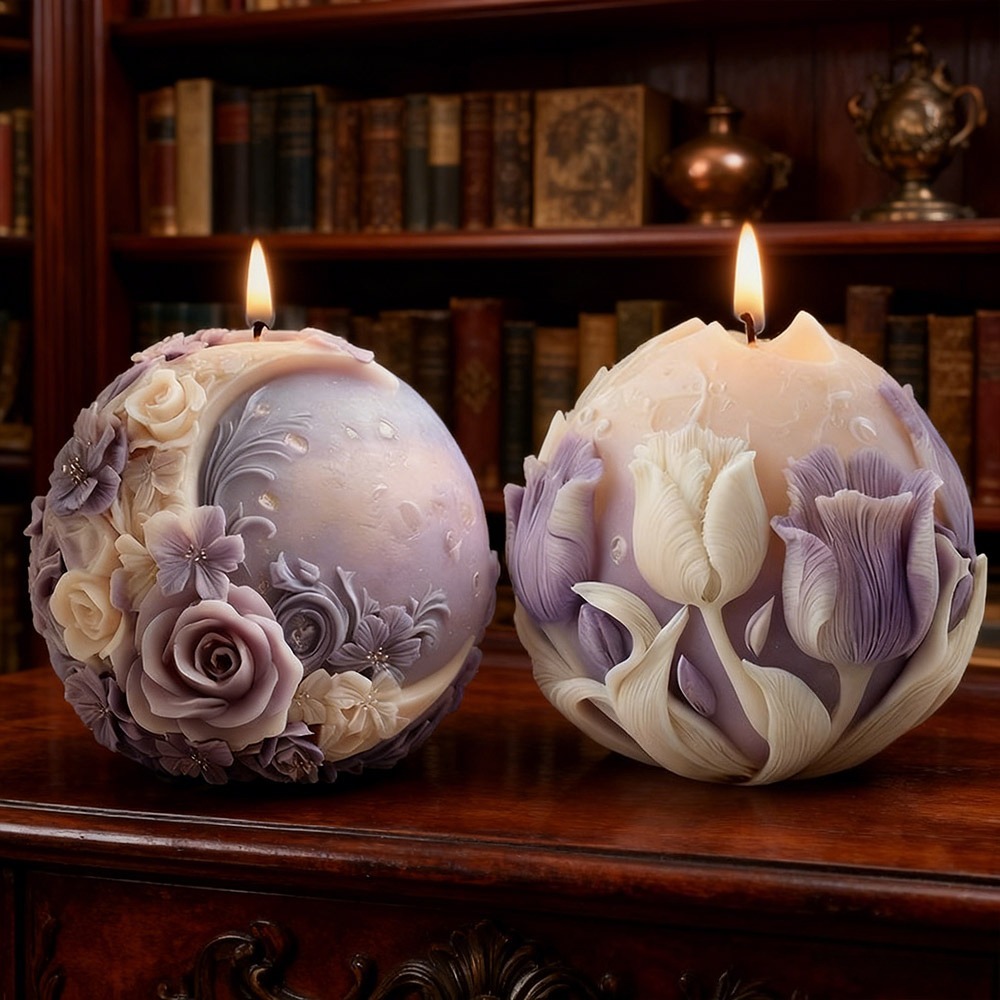 Soap Making In Home - Moon Rose Tulip Ball Candle Silicone