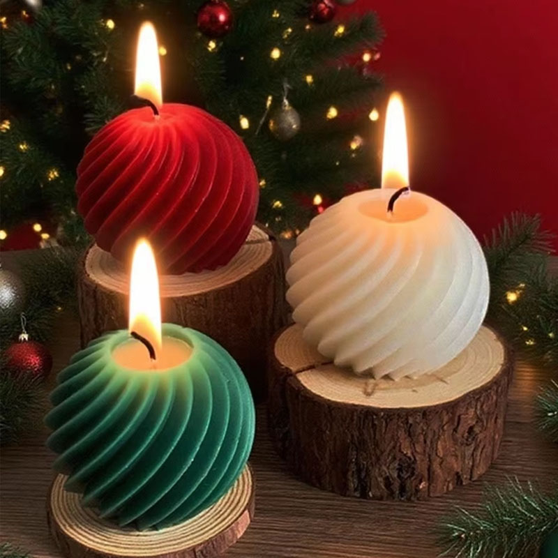 Spiral stripe Ball Silicone Ca - Soap Making In Home review and price