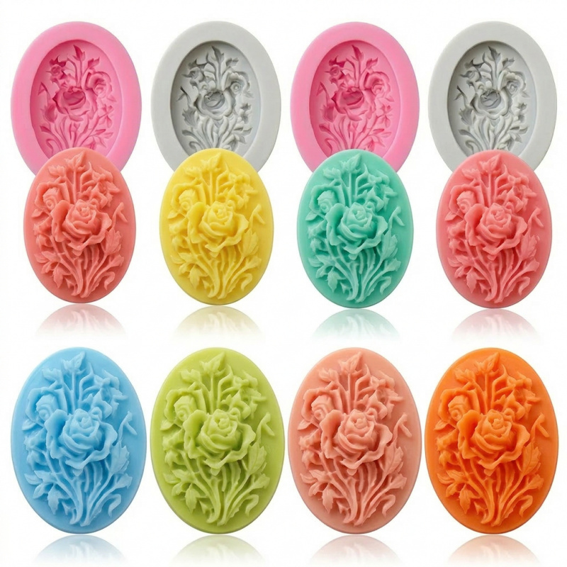 4 Silicone mold with flower sh - Soap Making Kits review and price